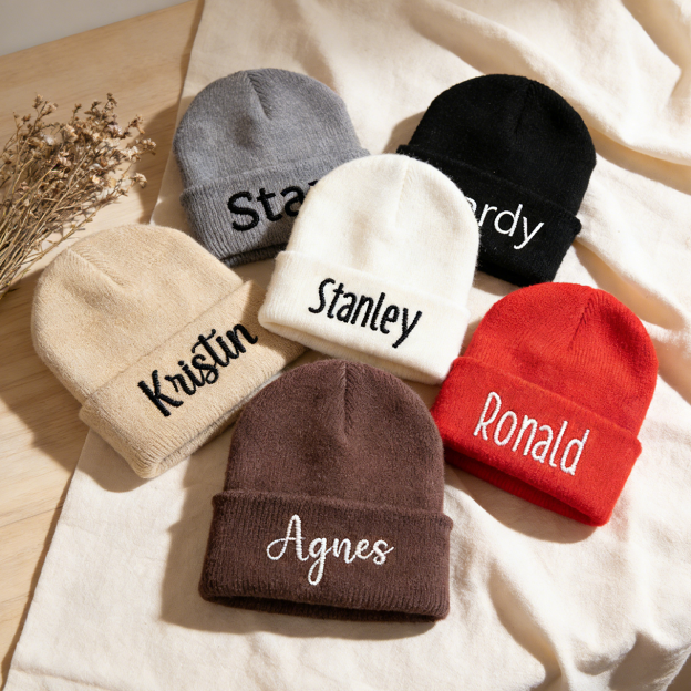 Embroidered Name Beanie Hat