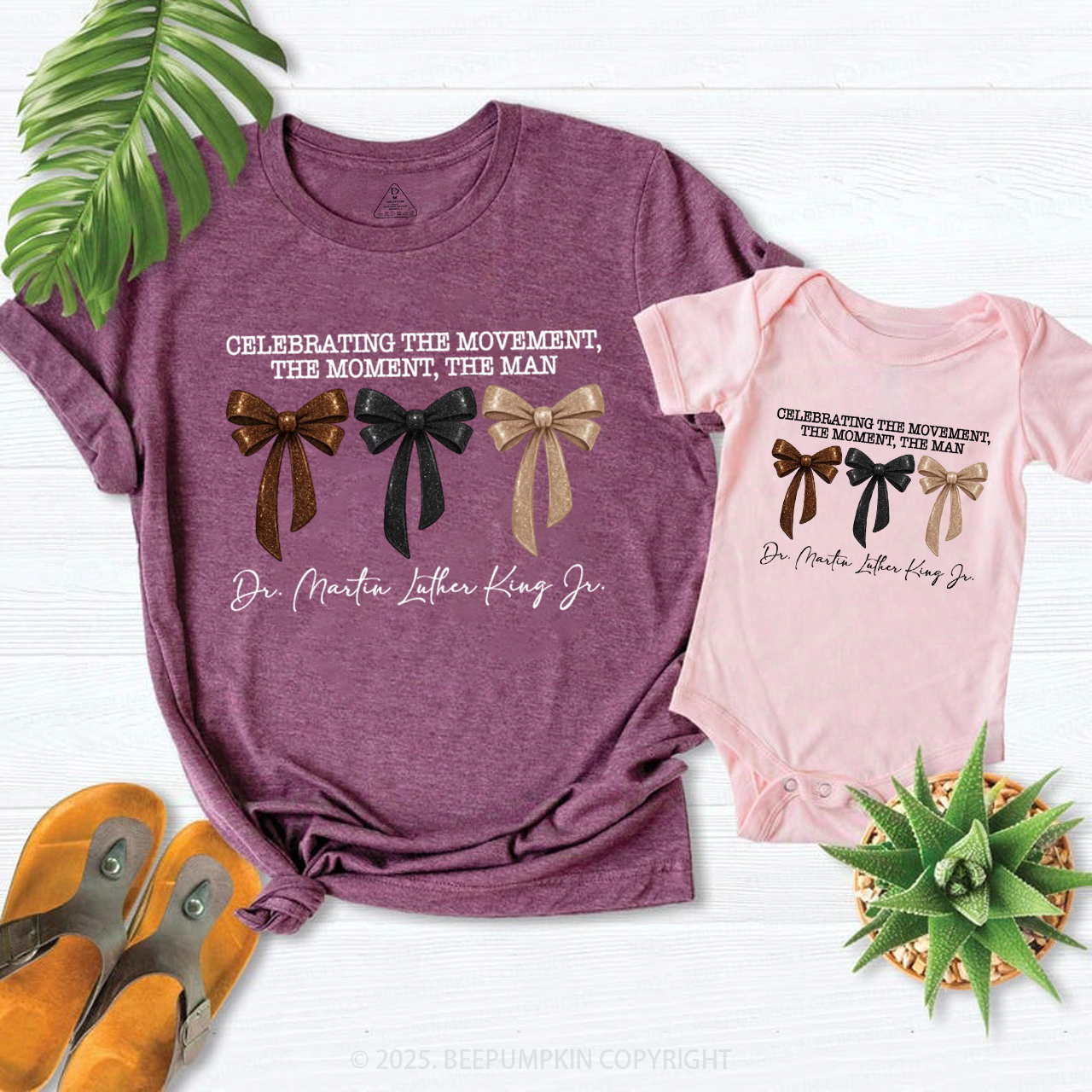 Golden Dream Bows Black  History Month Mom&Me Matching Tees