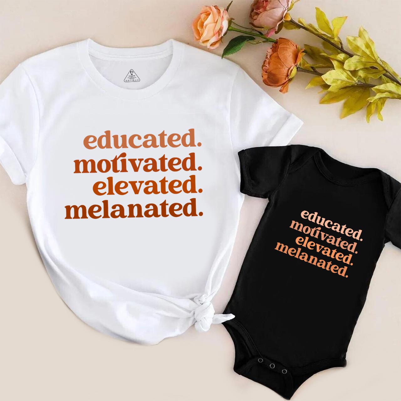 Educated Motivated Melanated Mom&Me Matching Tees