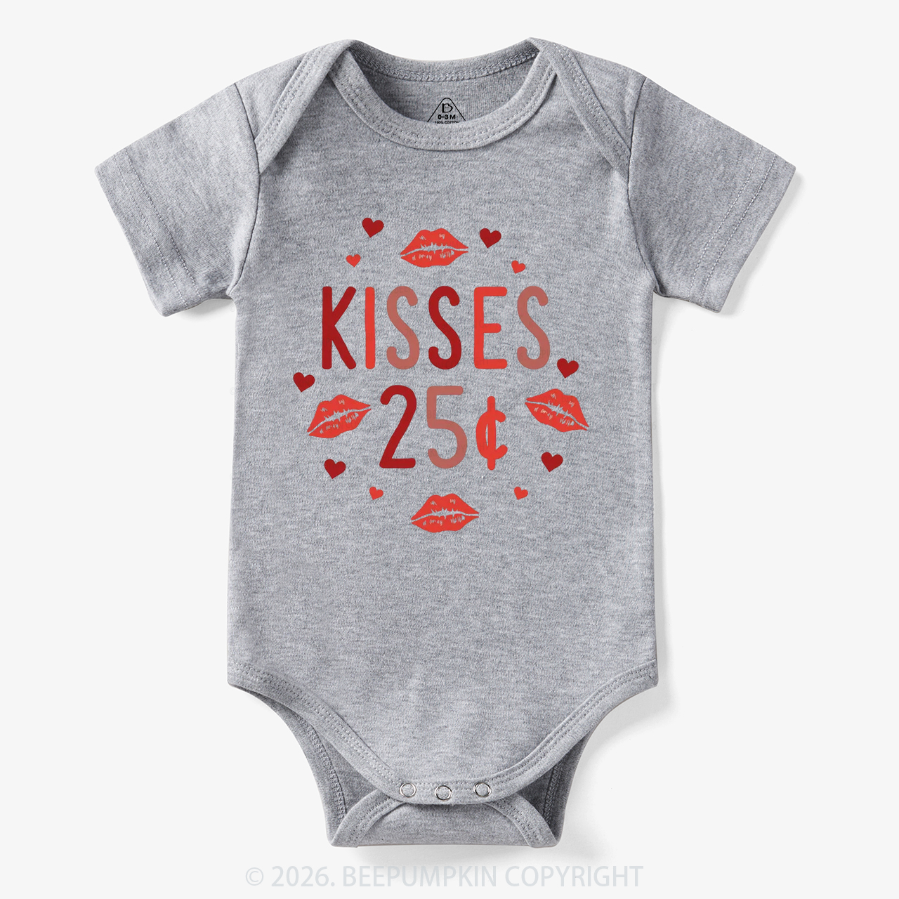Kisses 25 Cents Valentine's Day Bodysuit