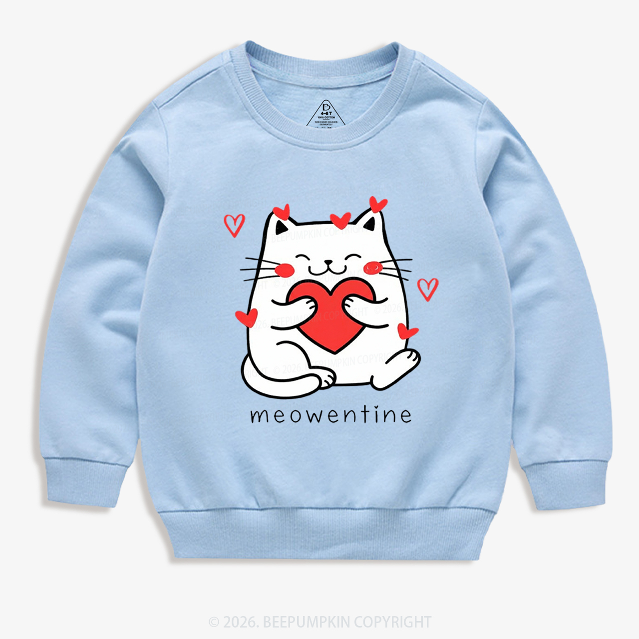 Meowentin Valentine's Day Kid's Sweatshirt
