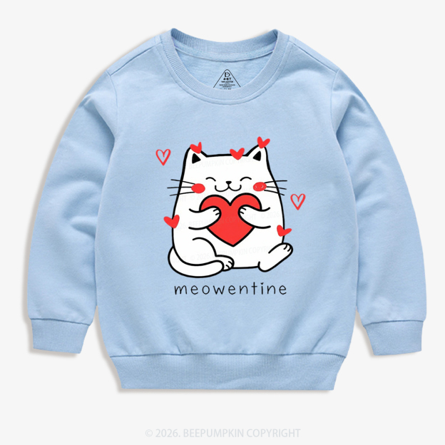 Meowentin Valentine's Day Kid's Sweatshirt