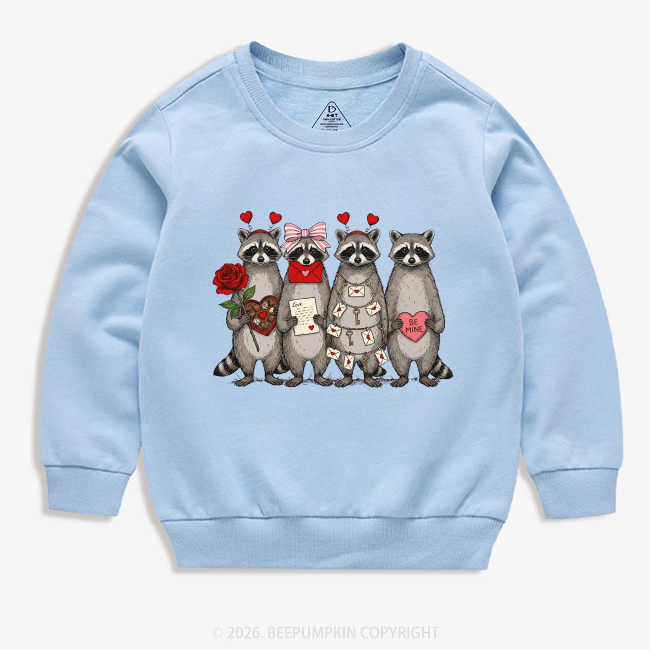 Feral Raccoon Valentine's Day Kid's Sweatshirt