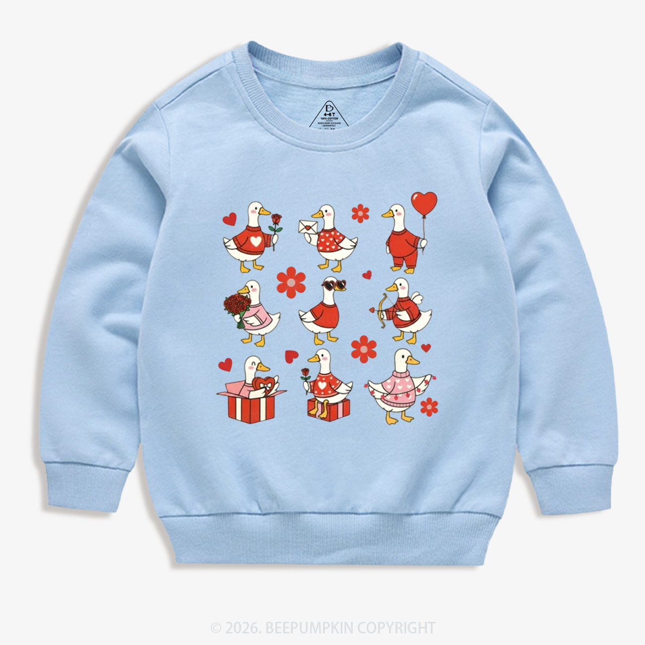 Lovely Goose Valentine's Day Kid's Sweatshirt