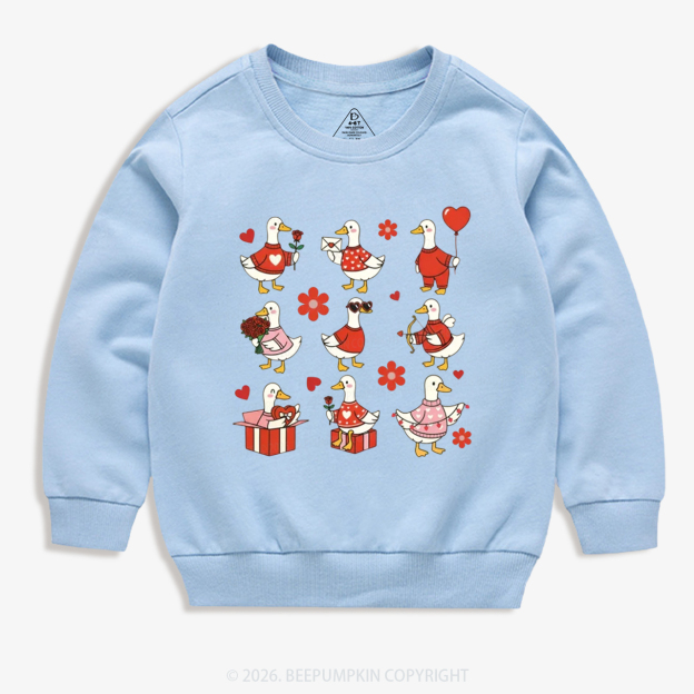 Lovely Goose Valentine's Day Kid's Sweatshirt