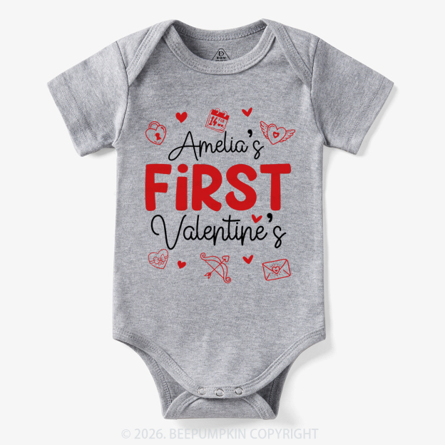 Personalized Baby First Valentine's Day Bodysuit