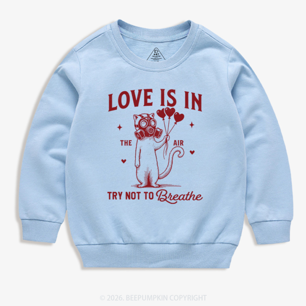 Love is in The Air Try Not To Breathe Kid's Sweatshirt