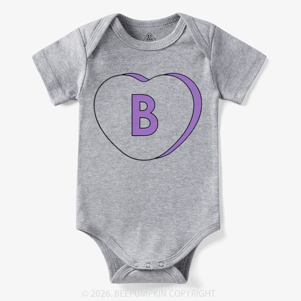 Personalized Candy Heart Initial Valentine's Day Bodysuit