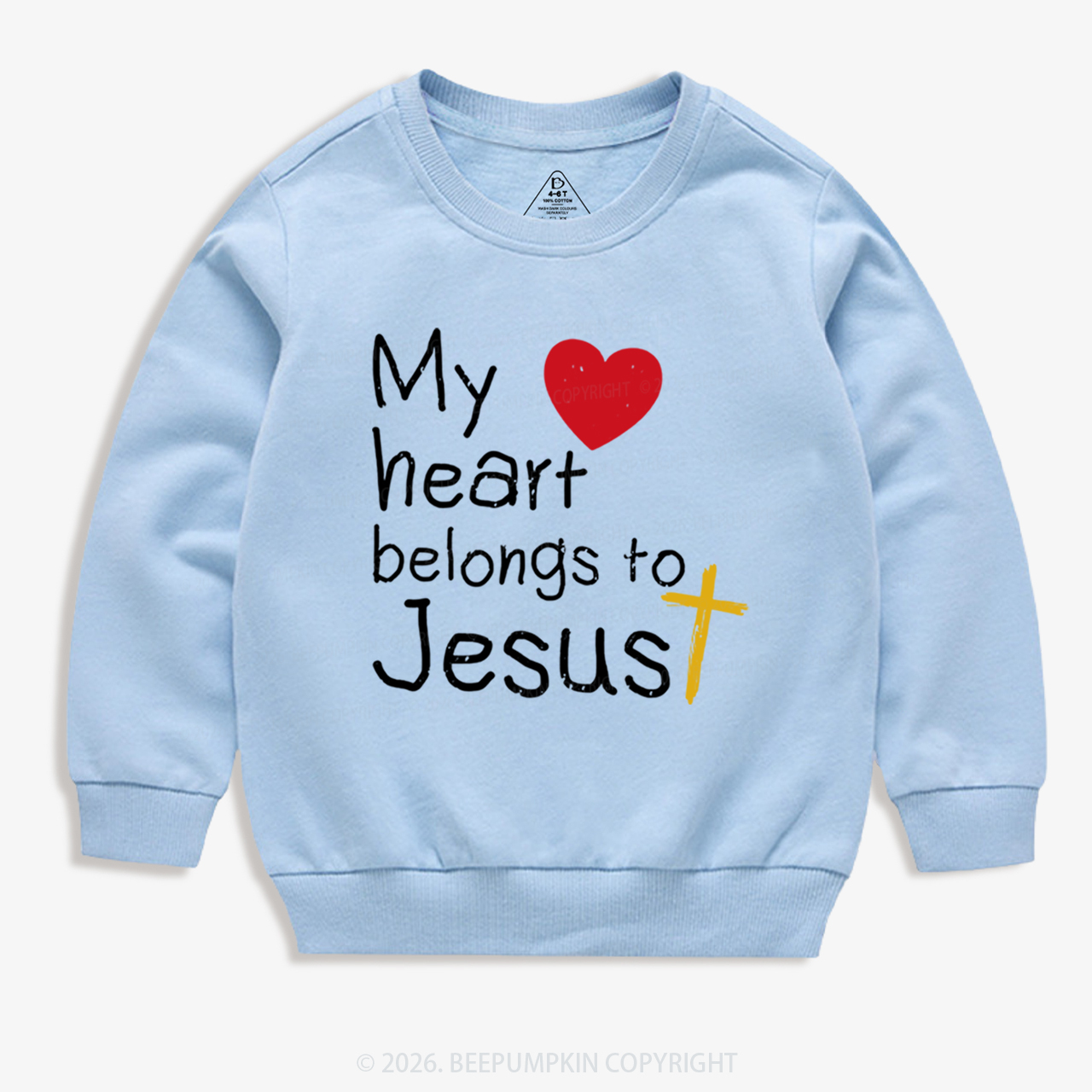 My Heart Belongs to Jesus Valentine's Day Kid's Sweatshirt