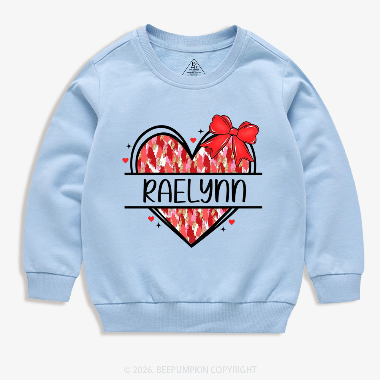 Personalized Heart Name Valentine's Day Kid's Sweatshirt
