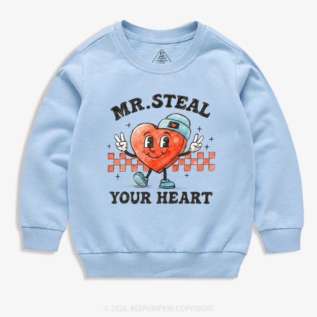Mr. Steal Your Heart Valentine's Day Kid's Sweatshirt