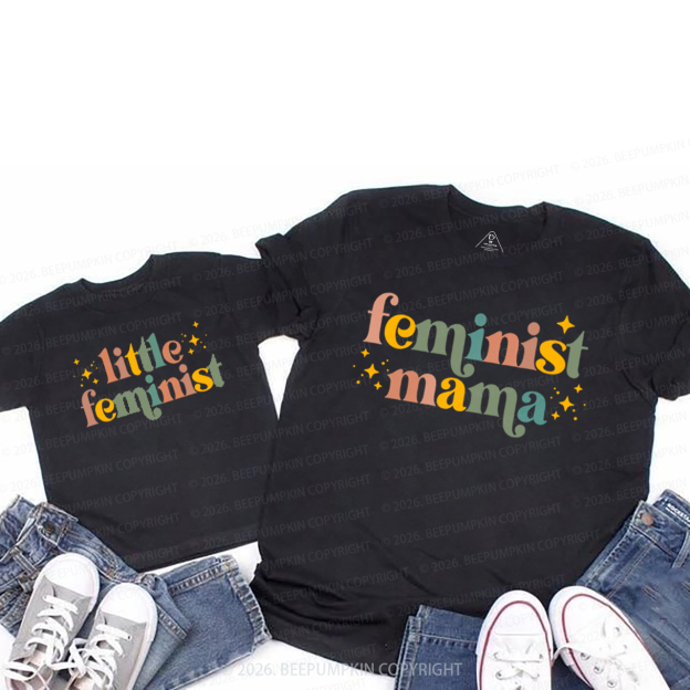 Vintage Little Feminist Mom&Me Matching Tees