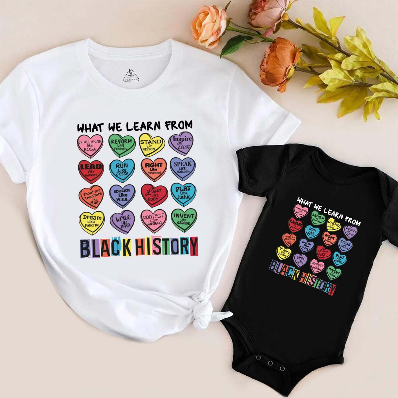 What We Learn From Black History Mom&Me Matching Tees