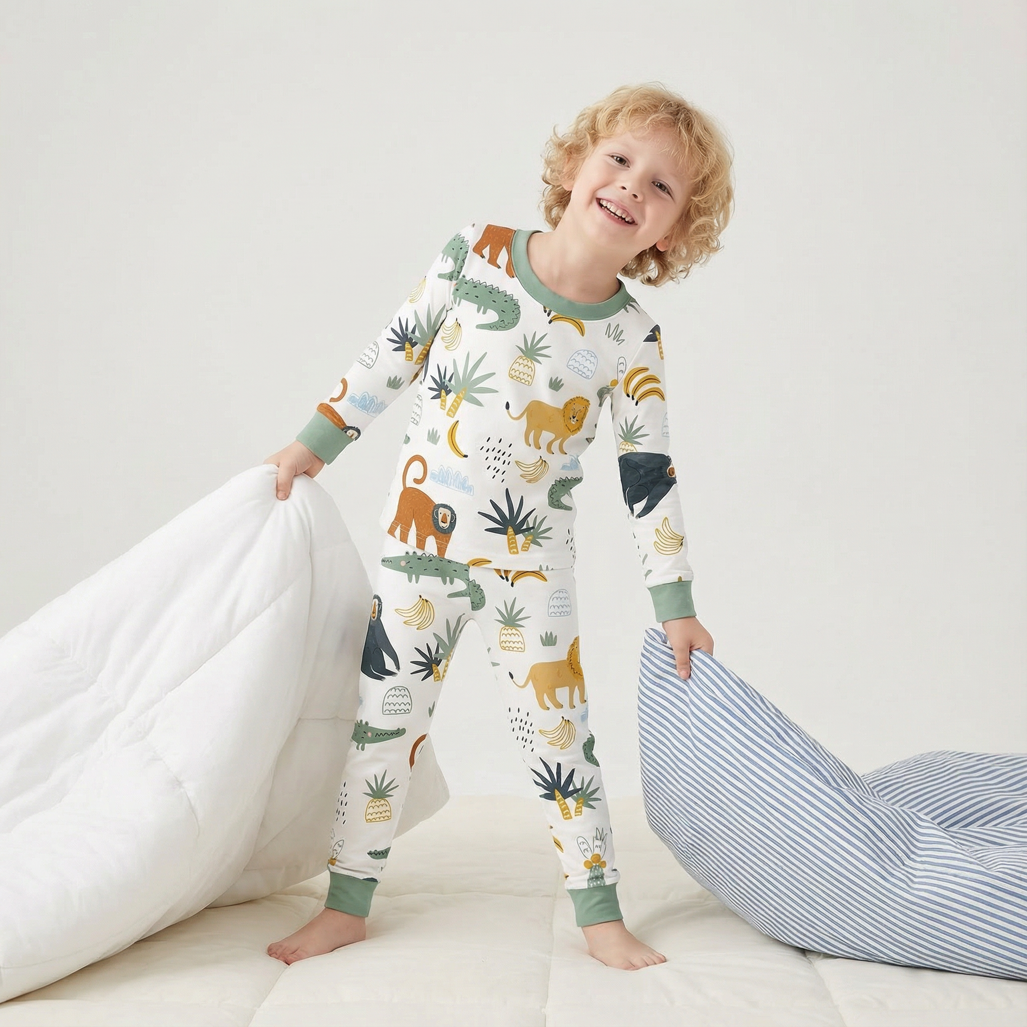 Jungle Safari Two-Piece Pajama Set For Kids