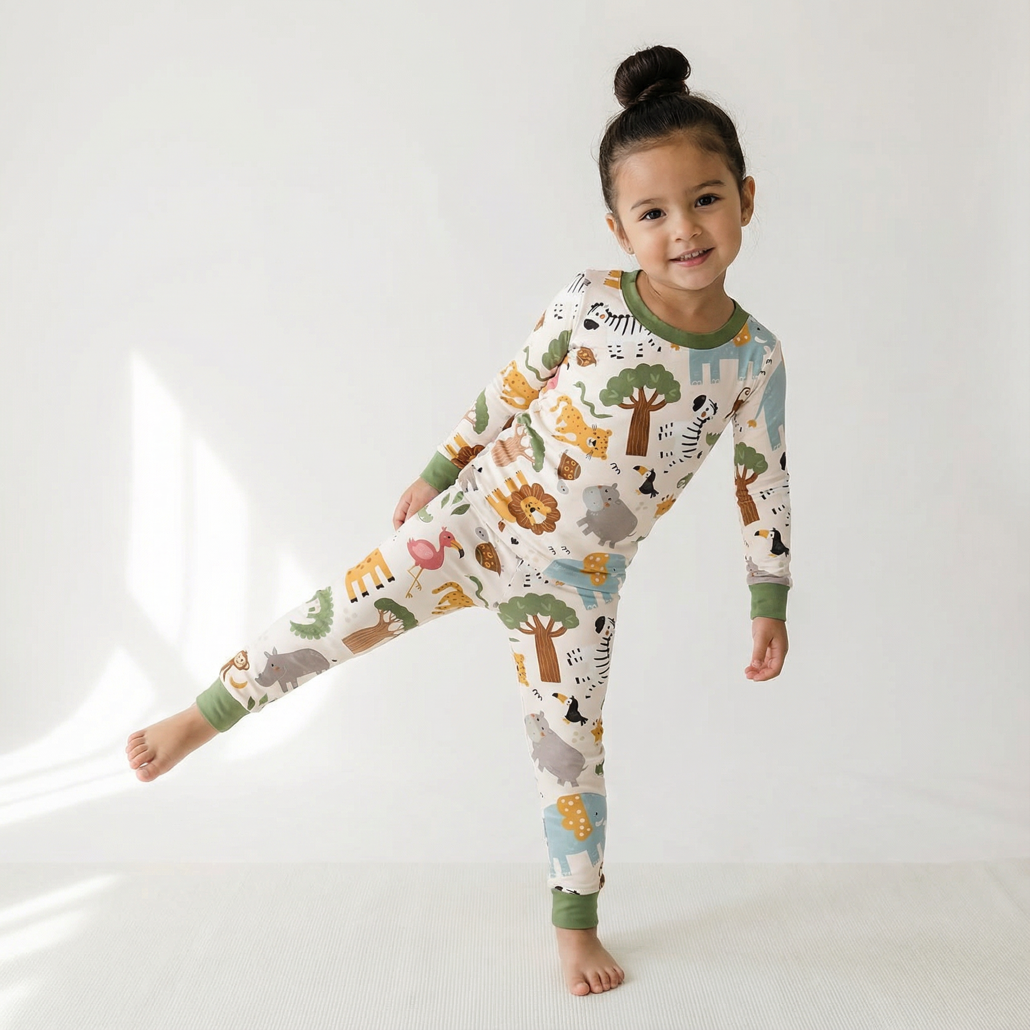 Wild Safari Dreams Two-Piece Pajama Set For Kids