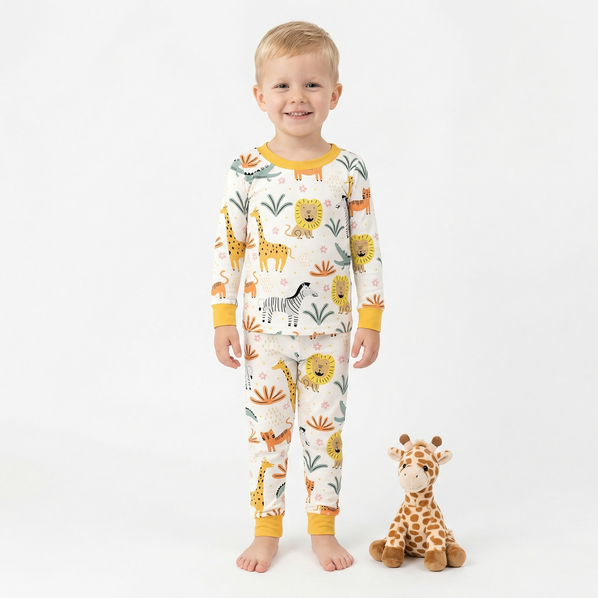 Sunny Safari Two-Piece Pajama Set For Kids
