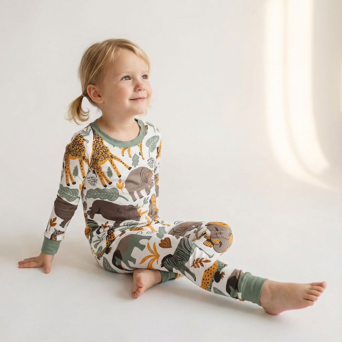 Wild Savannah Two-Piece Pajama Set For Kids