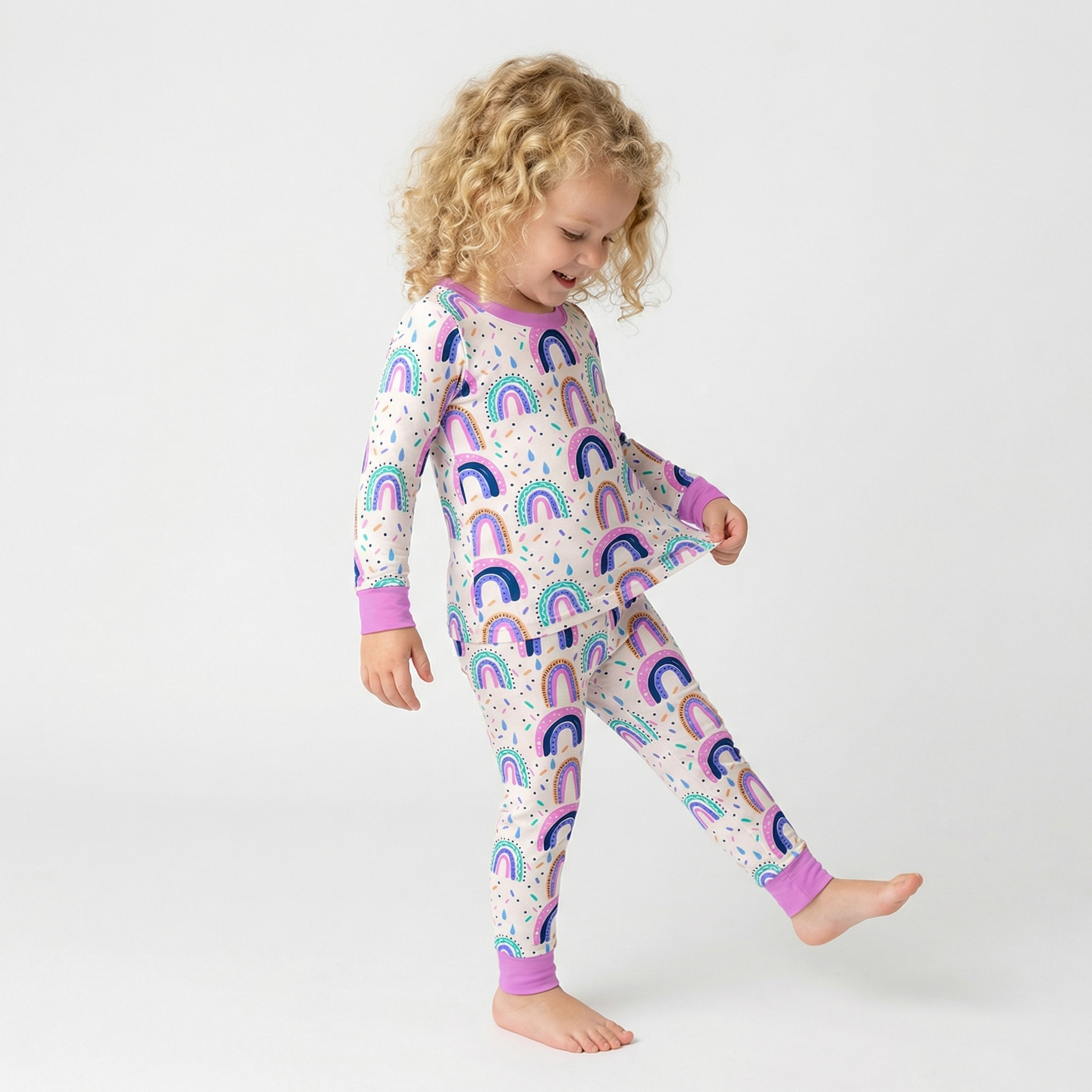Rainbow Joy Two-Piece Pajama Set For Kids