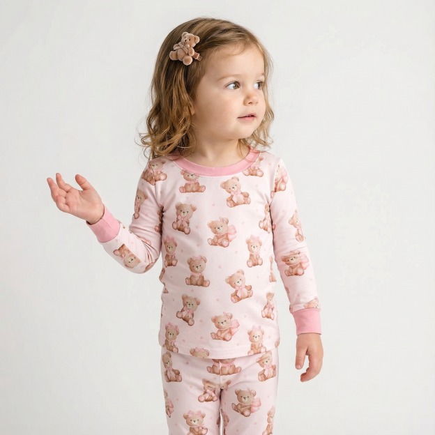 Sweet Bear Two-Piece Pajama Set For Kids