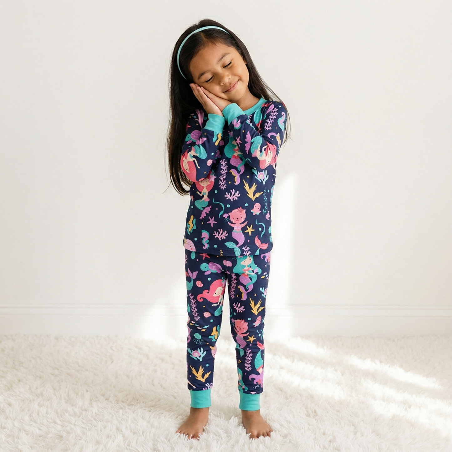 Magical Sea Mermaid Two-Piece Pajama Set For Kids
