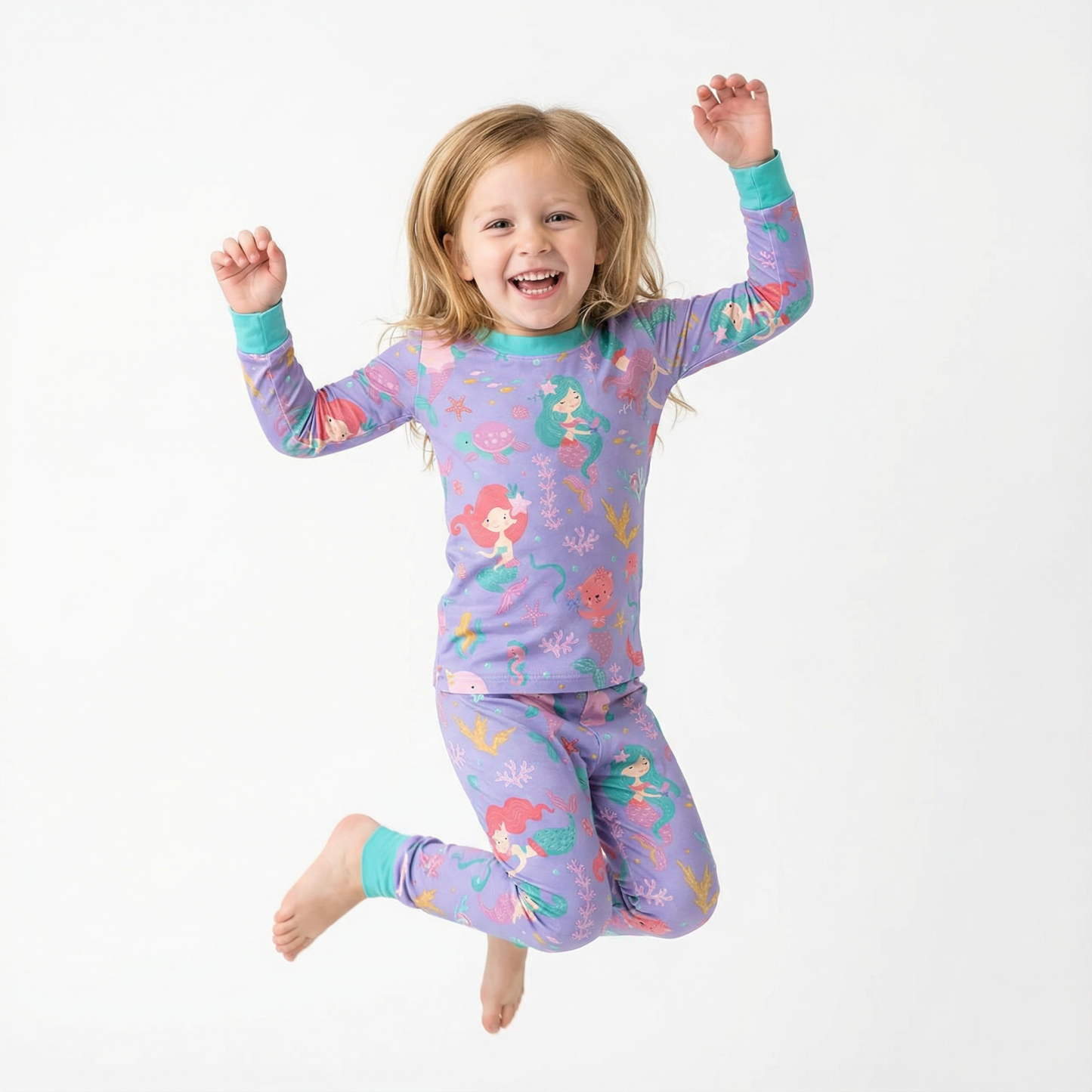 Mermaid Dreamland Two-Piece Pajama Set For Kids