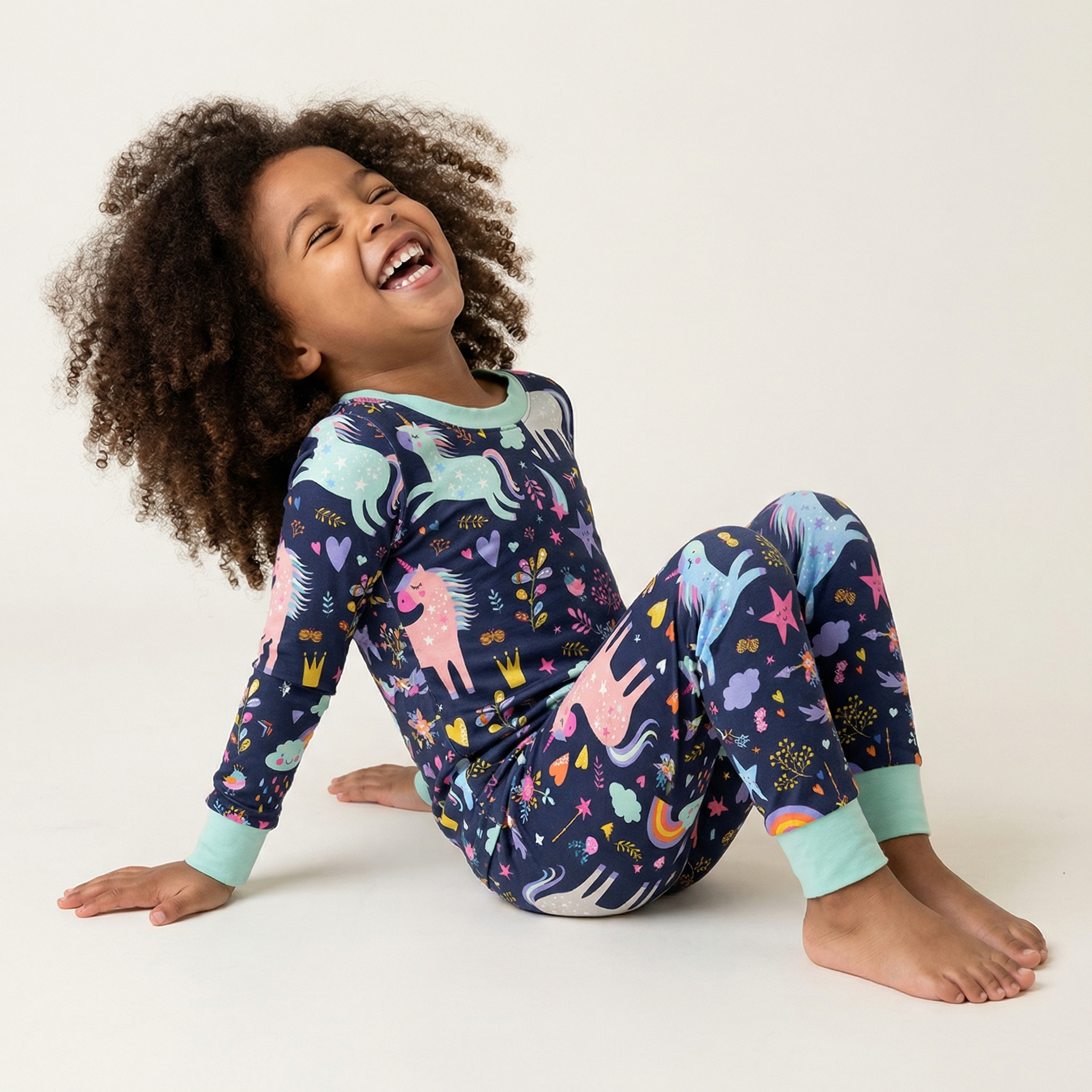 Starlight Unicorn Two-Piece Pajama Set For Kids