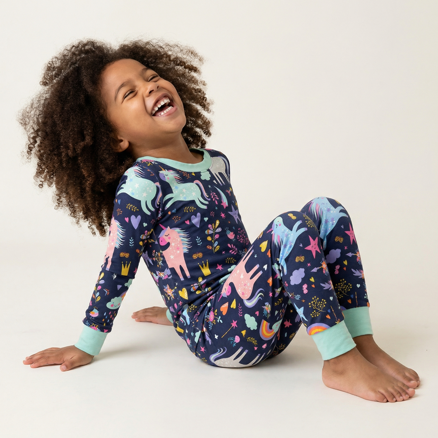 Starlight Unicorn Two-Piece Pajama Set For Kids