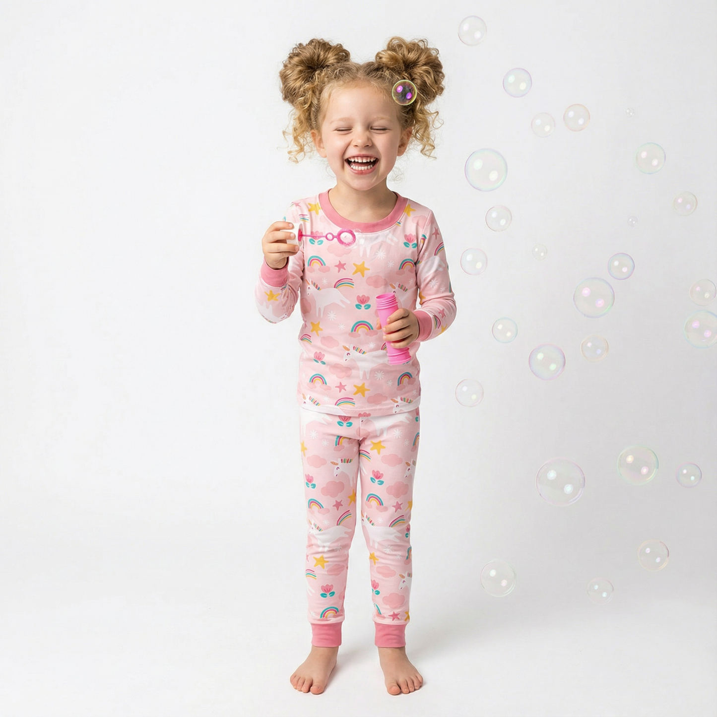 Moonlight Unicorn Two-Piece Pajama Set For Kids