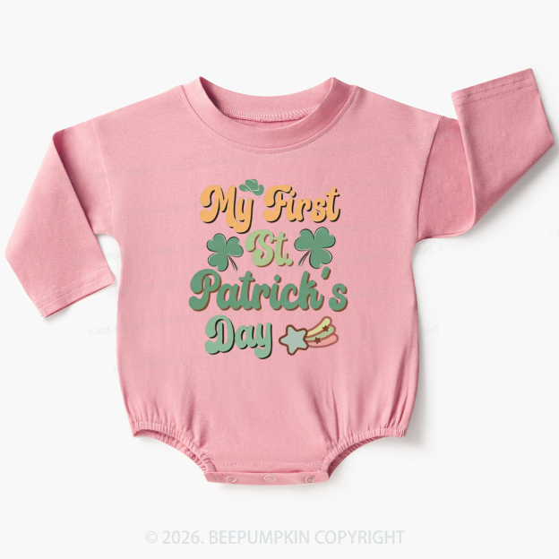 My First St. Patrick's Day Lucky Baby Bubble Romper Beepumpkin
