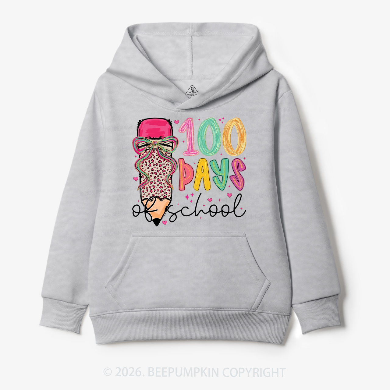 Bow Pencil 100 Days Of  School  Edition Toddler&Kid's Hoodies