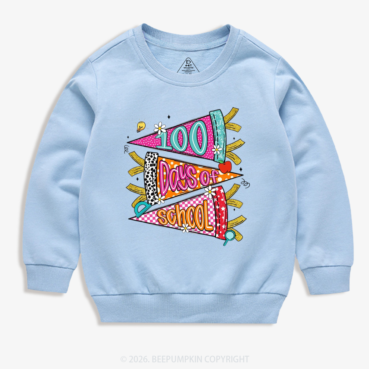 100 Days of School Coquette Bow Pencil Toddler&Kid's Sweatshirt