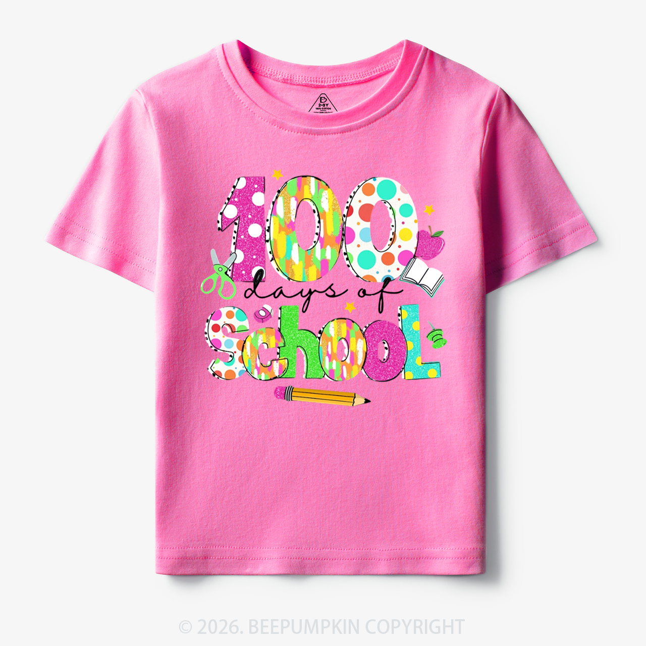 Colorful 100 Days of School Toddler&Kid's Tees