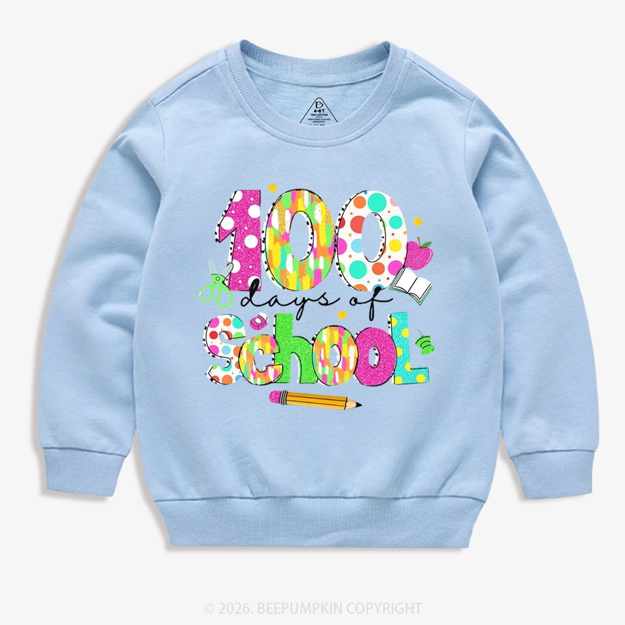 Colorful 100 Days of School Toddler&Kid's Sweatshirt