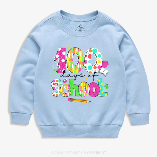 Colorful 100 Days of School Toddler&Kid's Sweatshirt