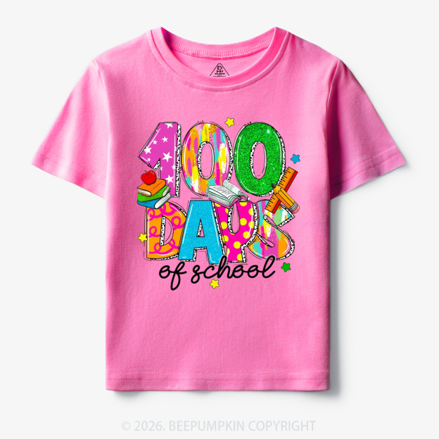 Bright & Fun 100 Days of School Toddler&Kid's Tees