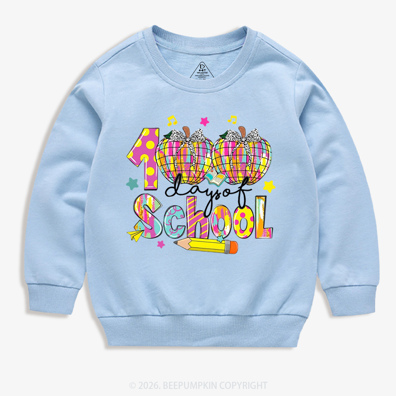 Bow & Plaid 100 Days of School Toddler&Kid's Sweatshirt