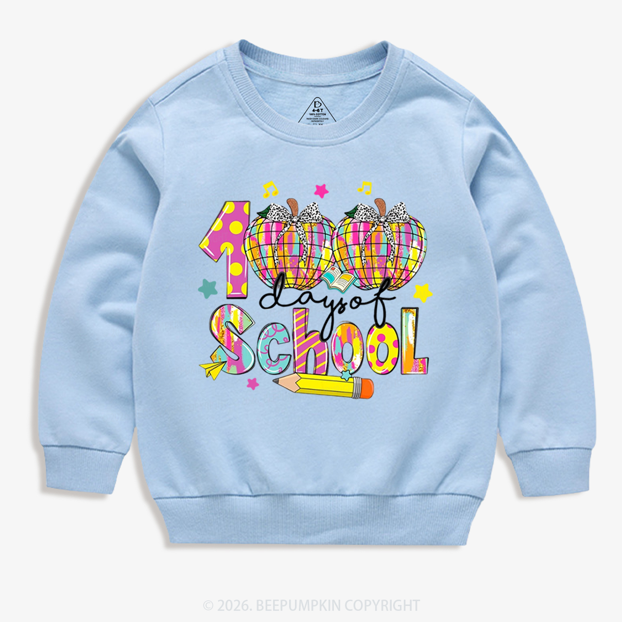 Bow & Plaid 100 Days of School Toddler&Kid's Sweatshirt