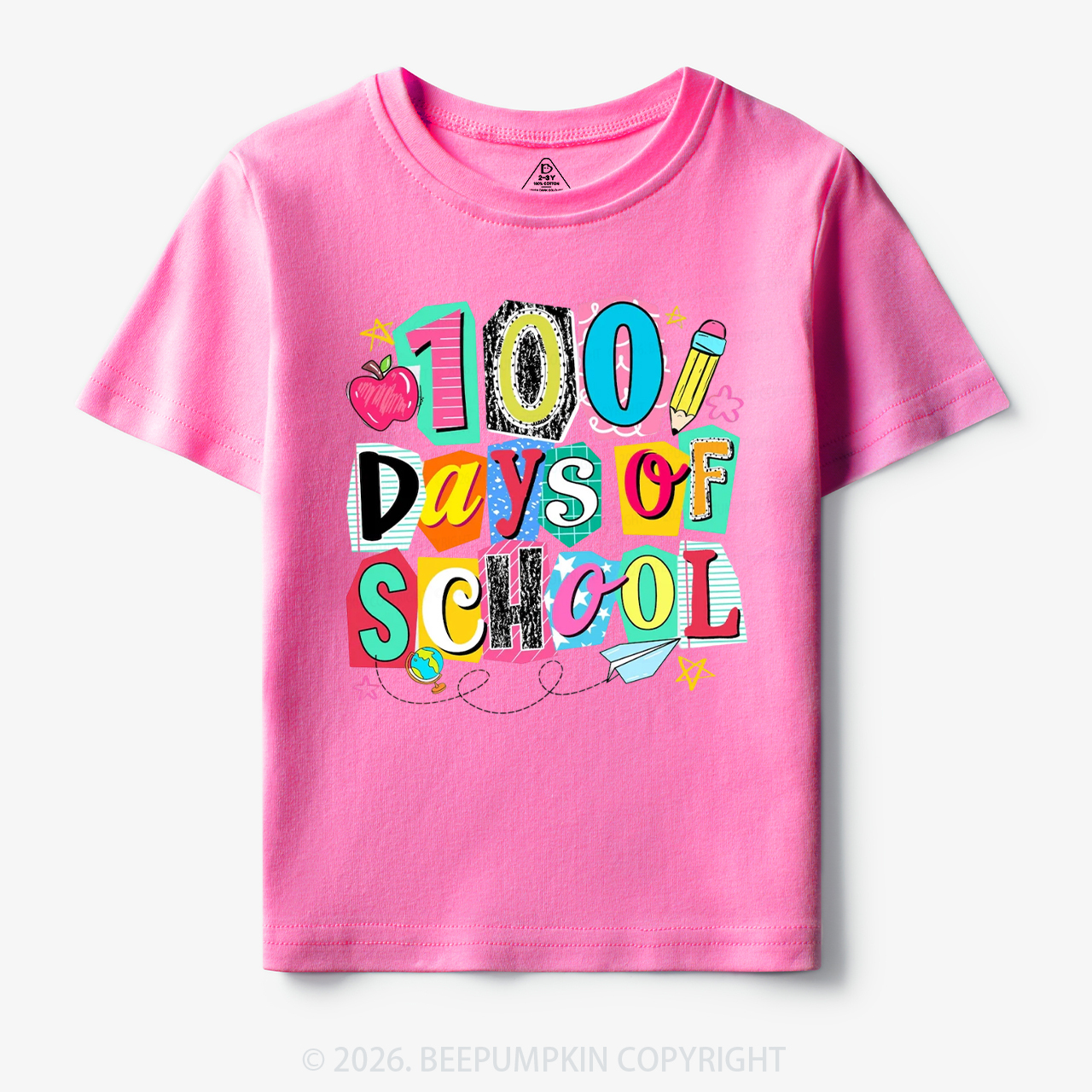 Color Pop 100 Days of School Toddler&Kid's Tees