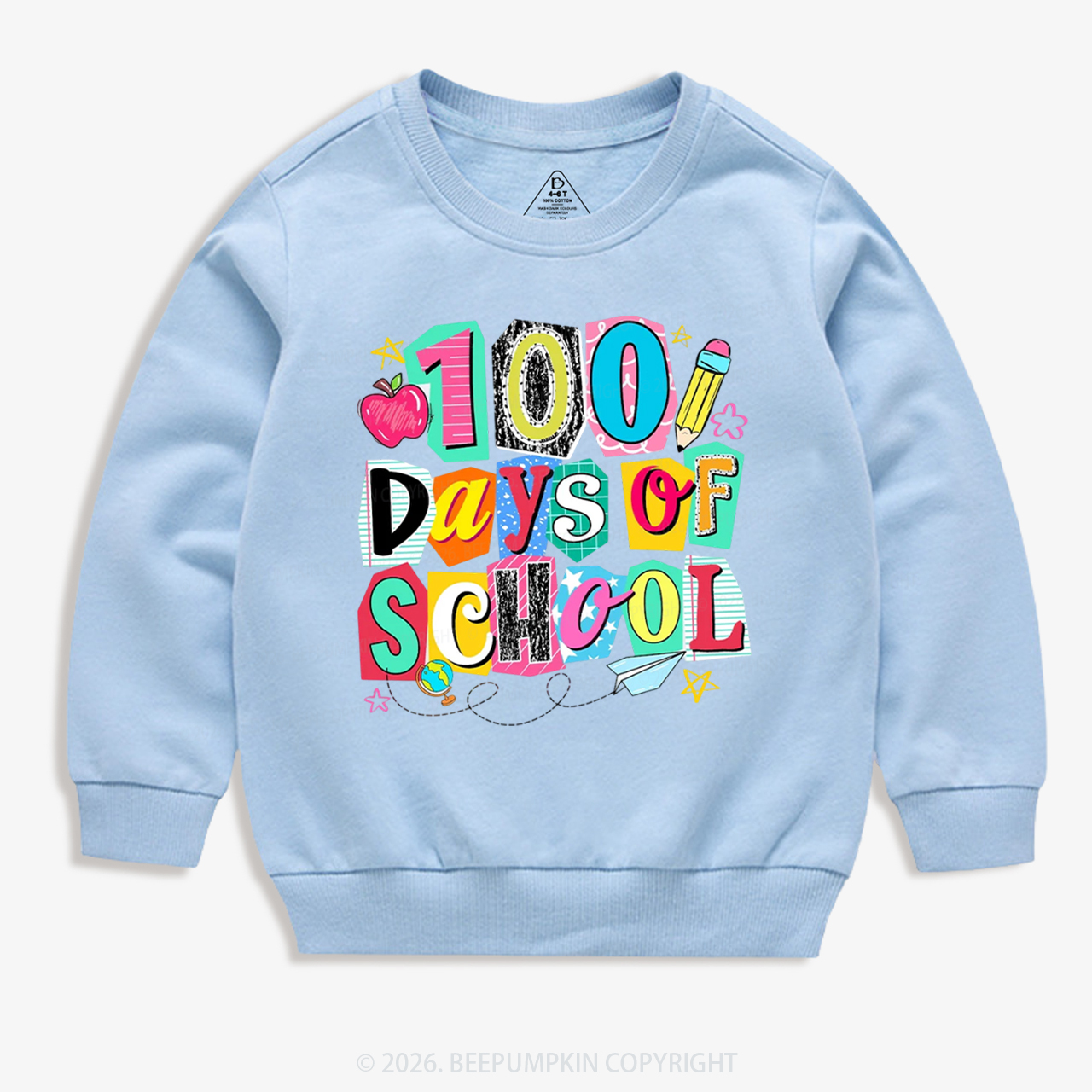 Color Pop 100 Days of School Toddler&Kid's Sweatshirt
