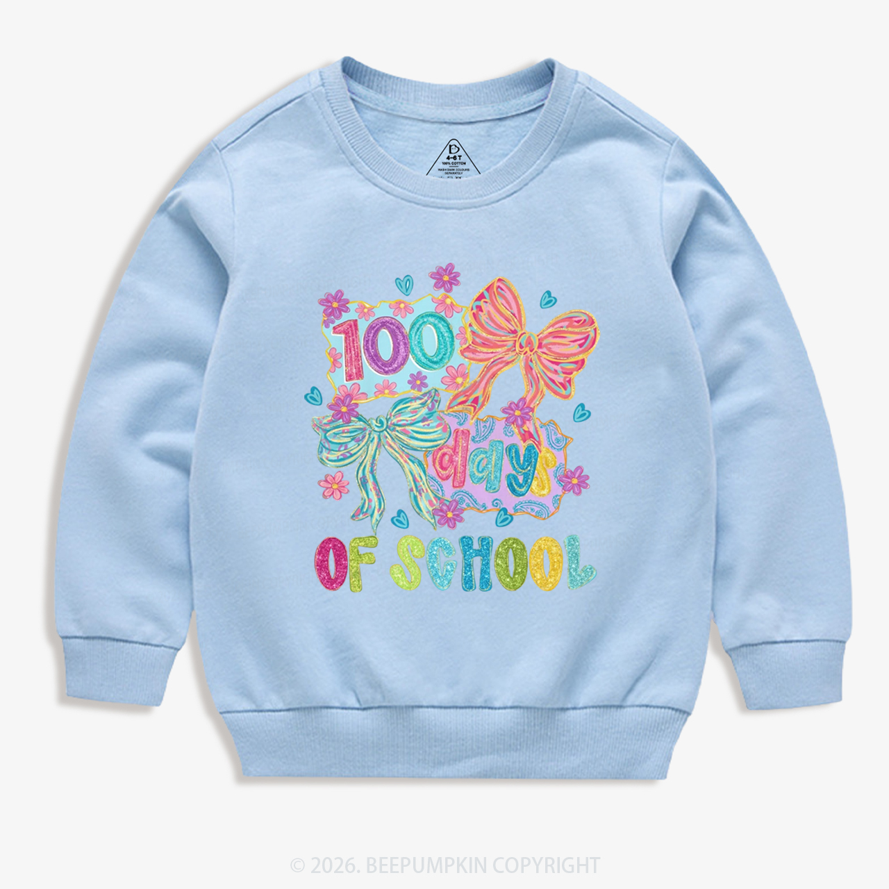 Sparkly Bow 100 Days of School Toddler&Kid's Sweatshirt