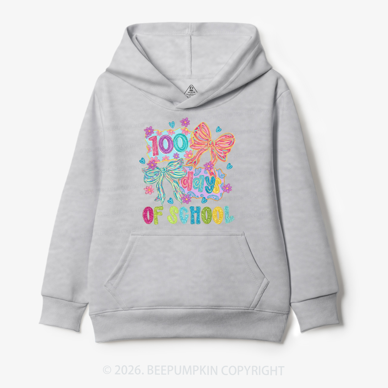 Sparkly Bow 100 Days of School Toddler&Kid's Hoodies