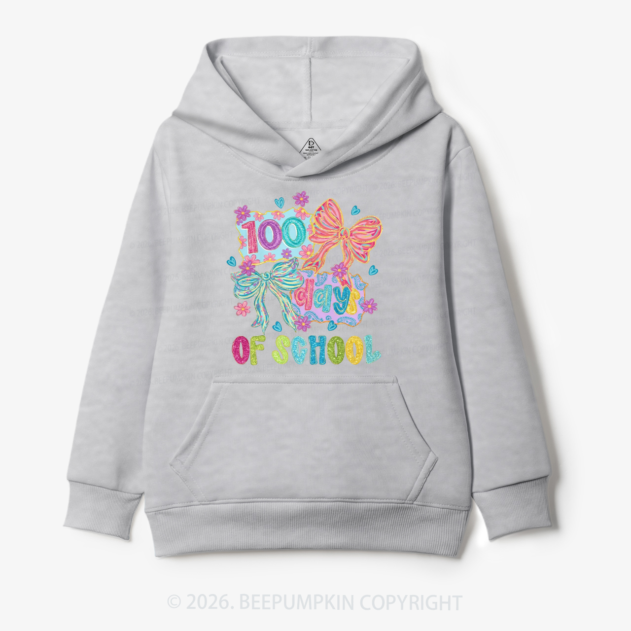 Sparkly Bow 100 Days of School Toddler&Kid's Hoodies