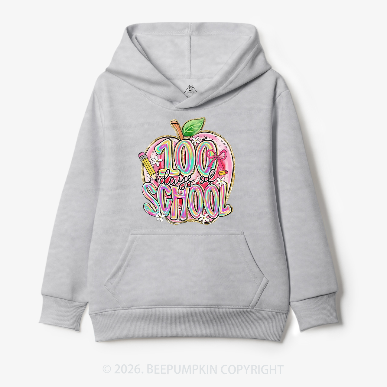 Pink Apple 100 Days of School Toddler&Kid's Hoodies