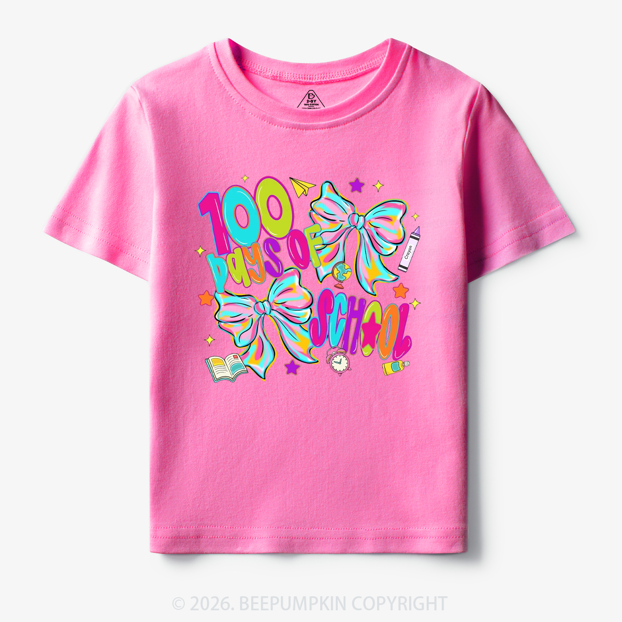 Bow Celebration 100 Days of School Toddler&Kid's Tees