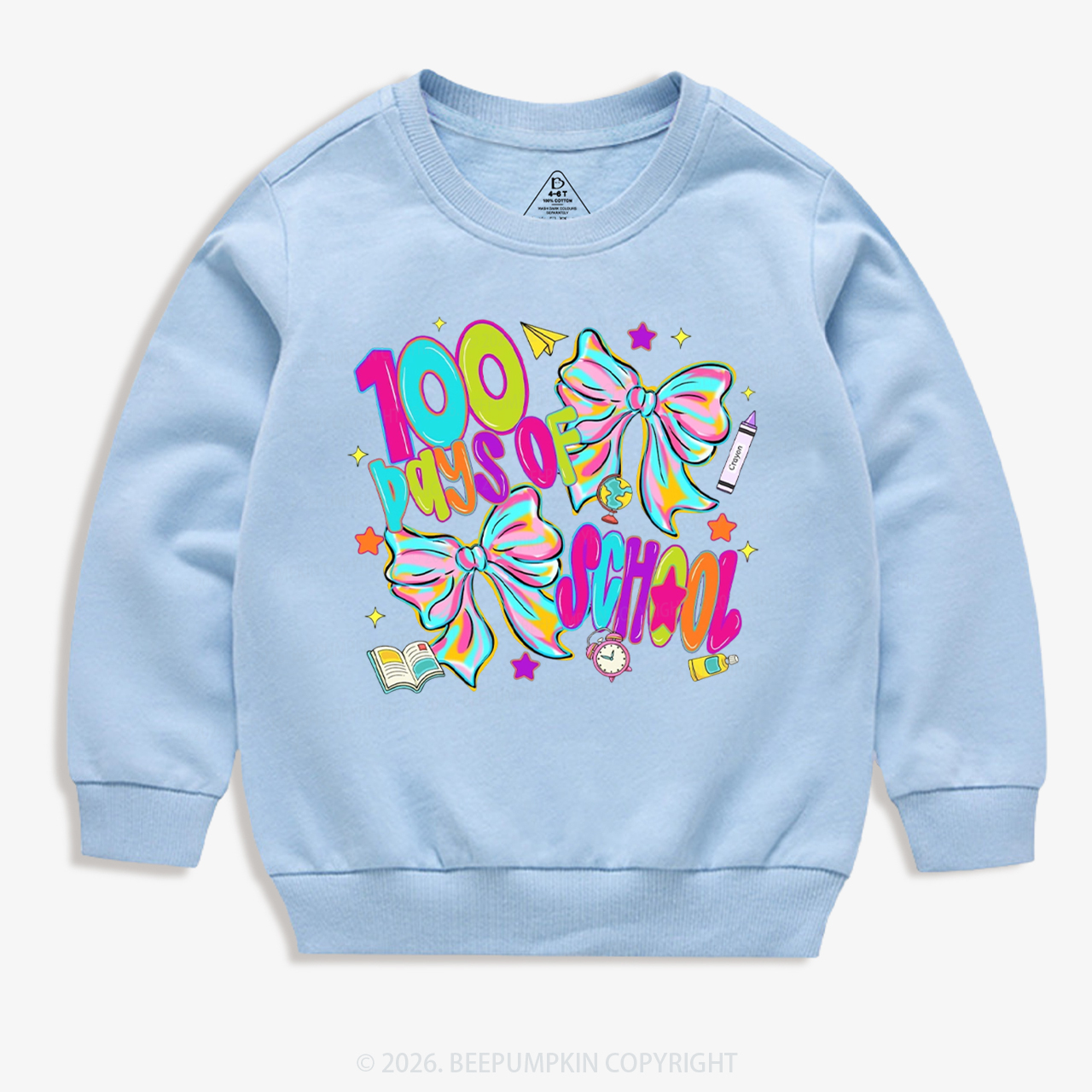 Bow Celebration 100 Days of School Toddler&Kid's Sweatshirt