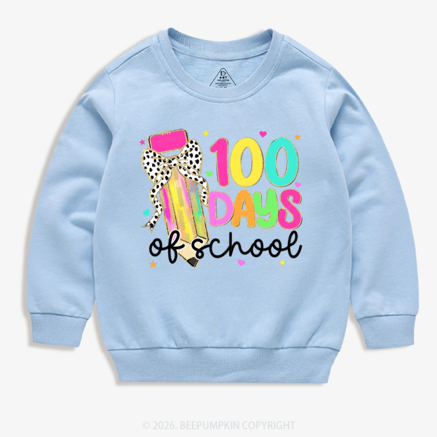 Pink Pencil Celebration 100 Days of School Toddler&Kid's Sweatshirt