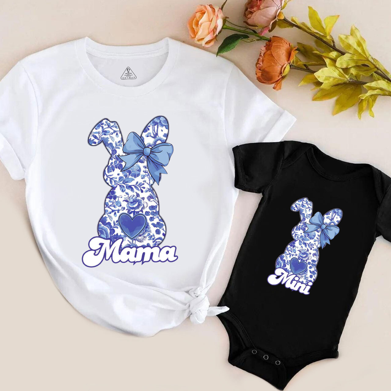 Bunny Coquette Bow Mom&Me Matching Tees