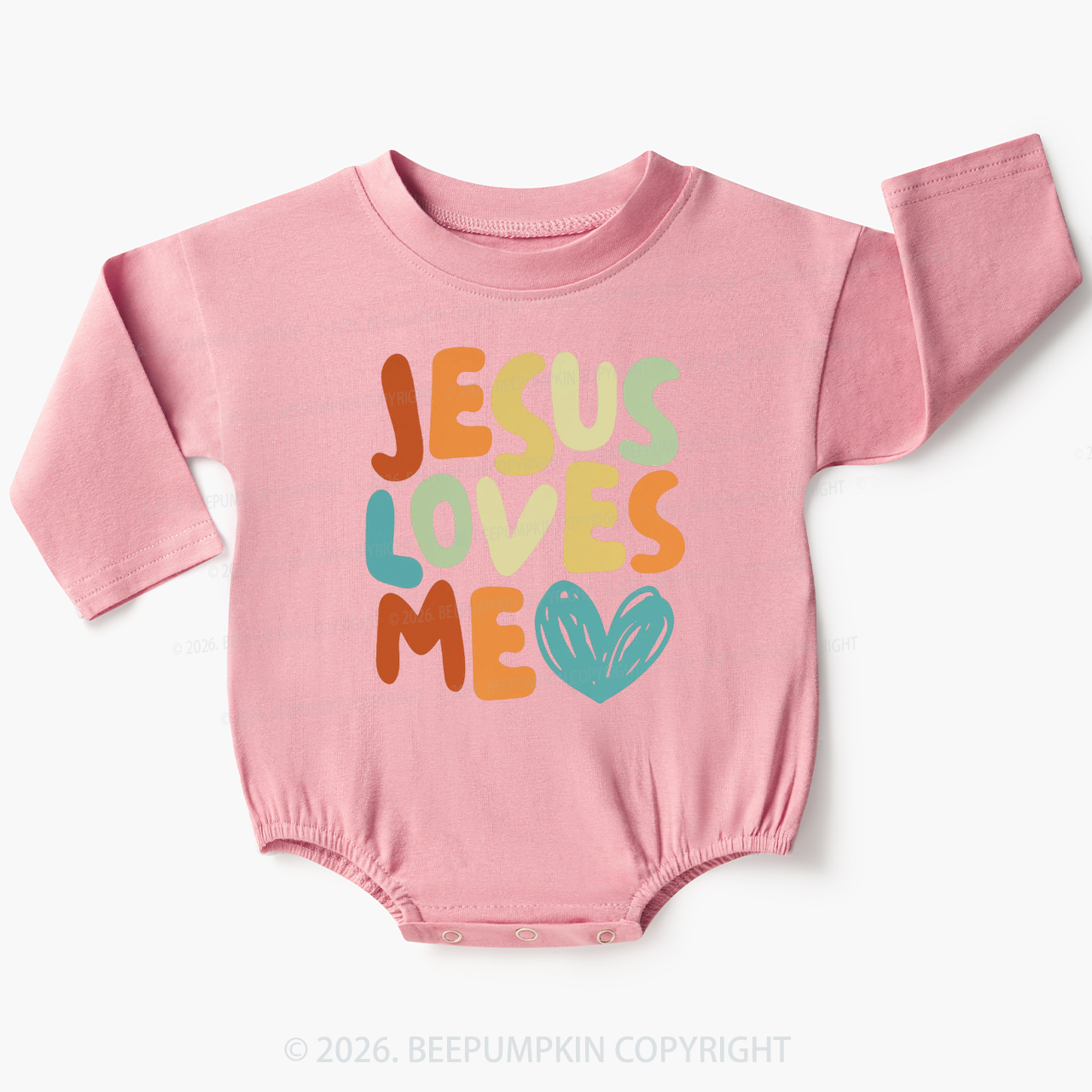 Jesus Loves Me Christian Baby Bubble Romper