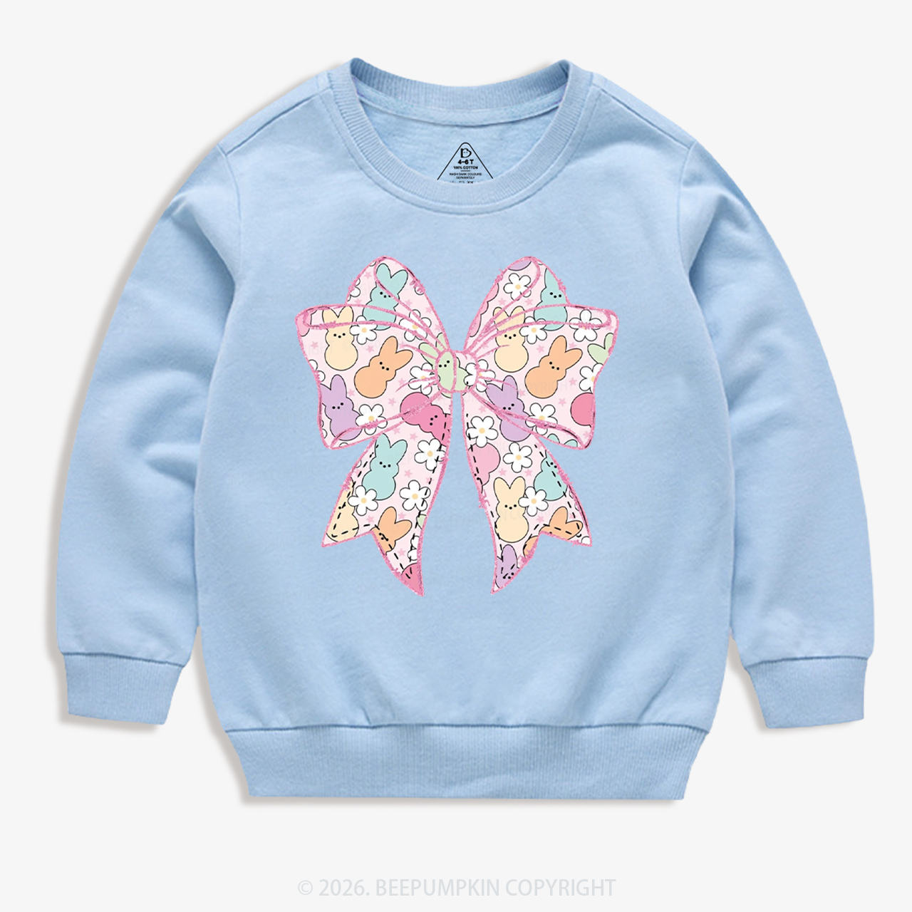 Easter Coquette Bunny Bow Kid's Sweatshirt