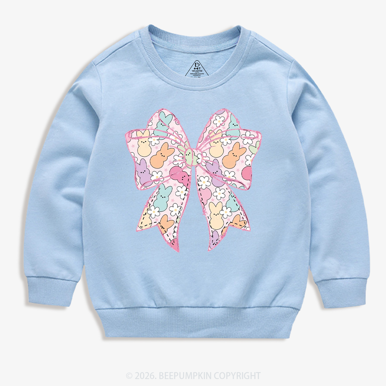 Easter Coquette Bunny Bow Kid's Sweatshirt